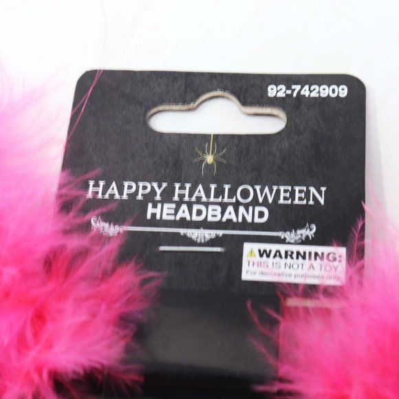 Hot Pink Ponytail and Feathers Headband - Picture 3 of 4